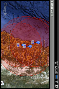 Últimos terremotos en Chile mostrados por Eartquake!