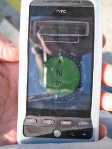 Imagen de Compass con el movil mirando al N