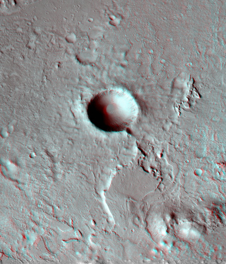 Cráter dentro de Gale. NASA/JPL/UA.
