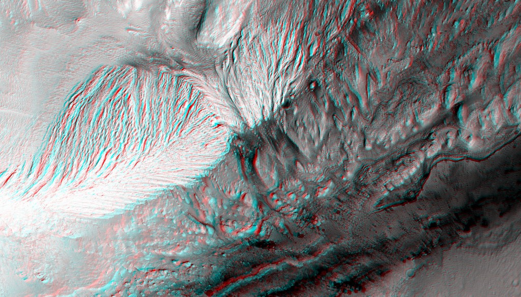 Sedimentos profundamente erosionados. NASA/JPL/UA.