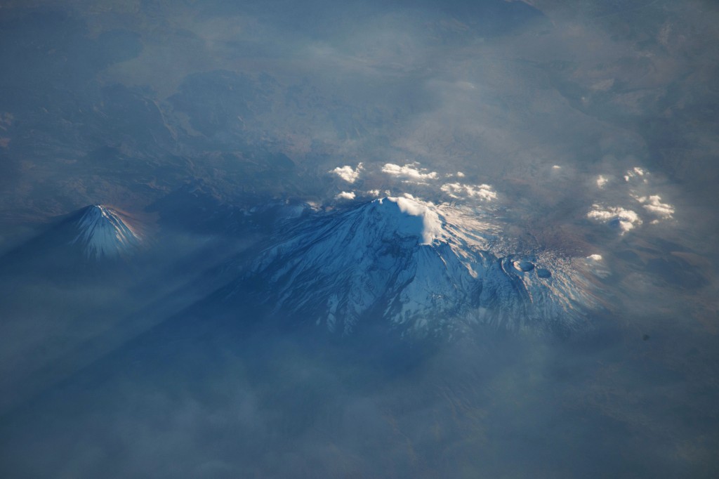 El monte Ararat desde la Estación Espacial Internacional el pasado 16 de Octubre.
