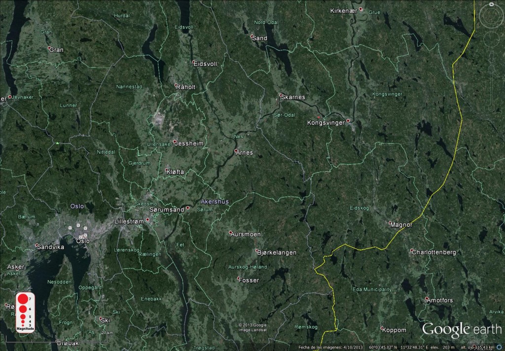 Este terremoto ocurrido en Sander (Noruega) en 2013 tuvo una magnitud de -0.1.