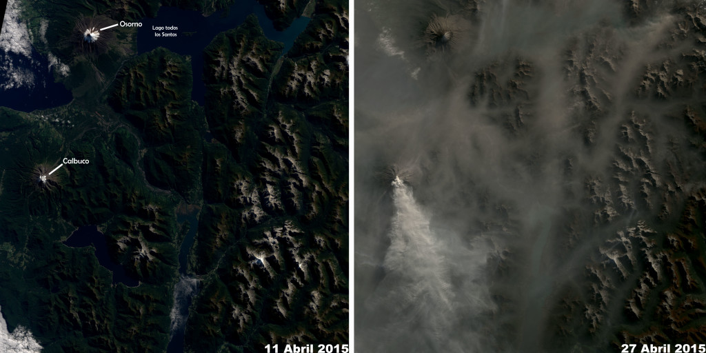 Un recorte de las imagenes anteriores antes y después. NASA.
